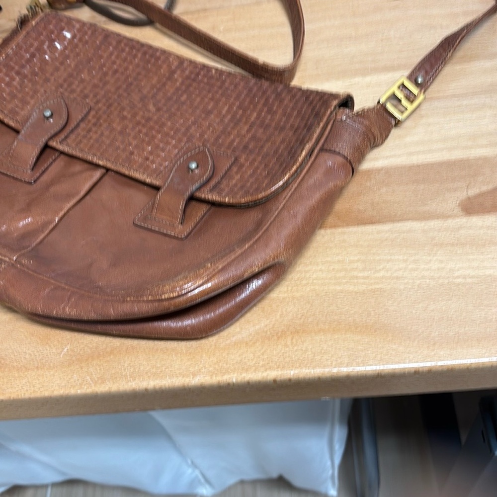 Fendi Brown Leather Crossbody Bag